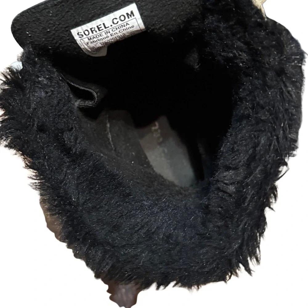 Sorel Joan Explorer Boots Womens 10 Black‎ Faux Fur Winter Cozycore